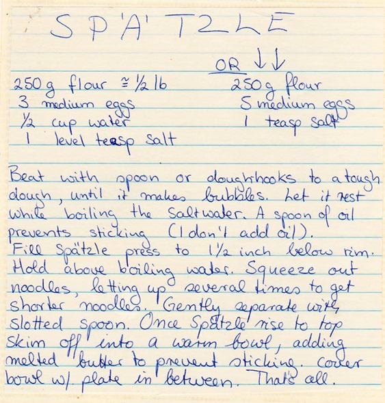 Spaetzle Recipe